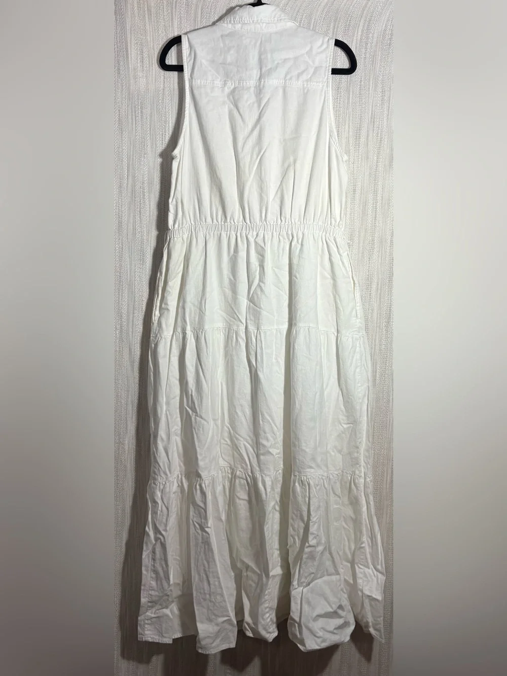Michael Kors White linen blend Button-Front Maxi Skirt